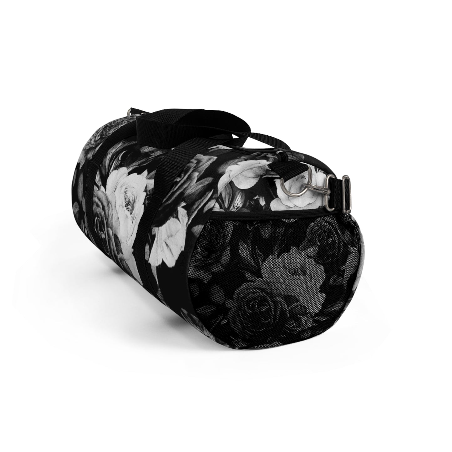 Black & White Floral Duffel Bag for Gym