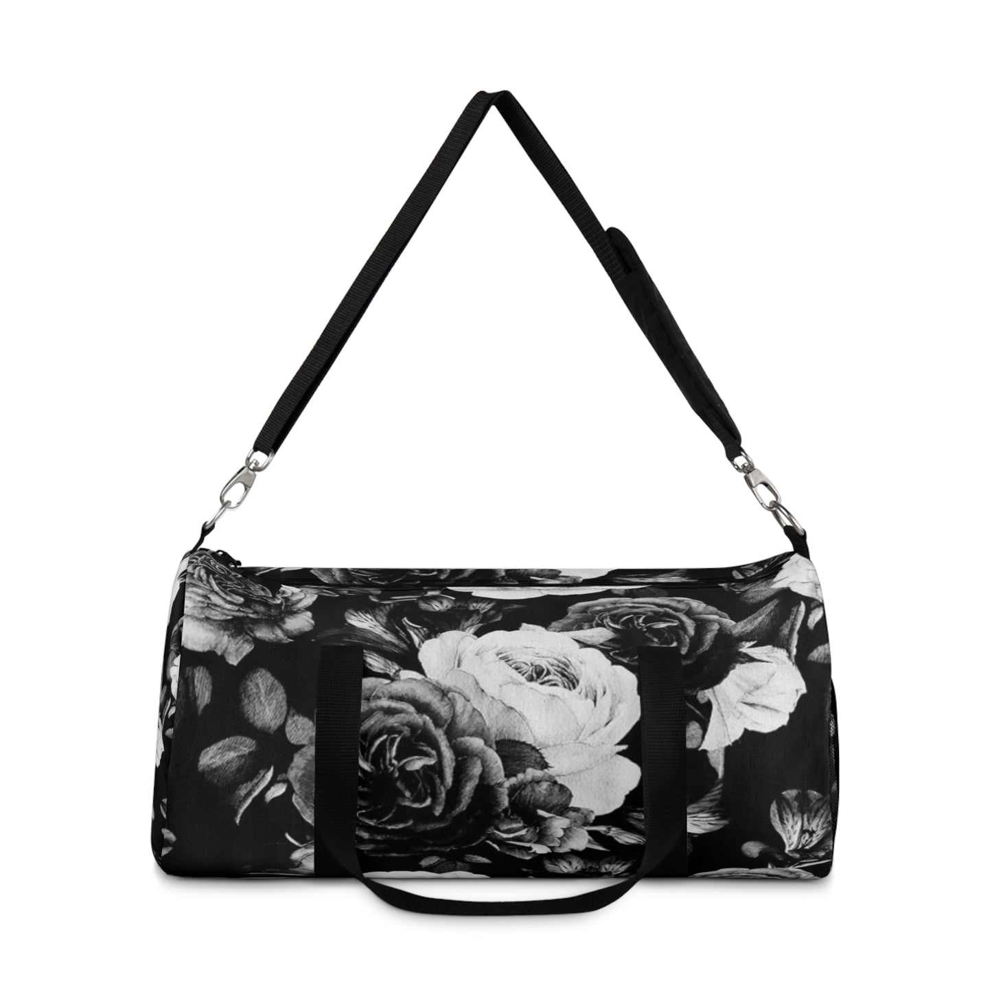 Black & White Floral Duffel Bag for Gym