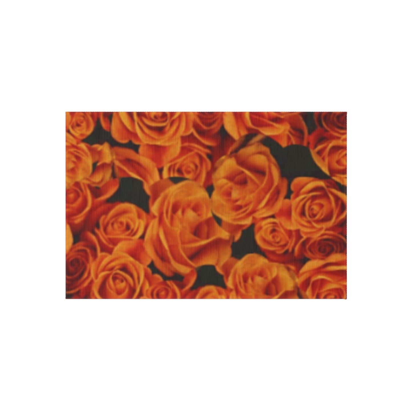 Orange Roses Outdoor Rug