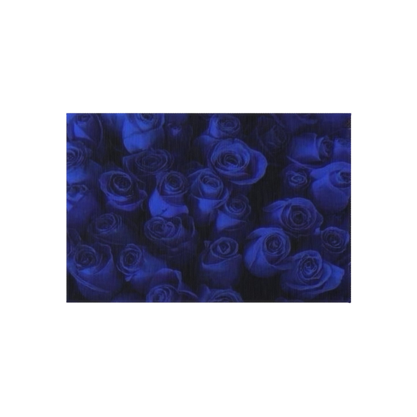 Dark Blue Roses Outdoor Rug