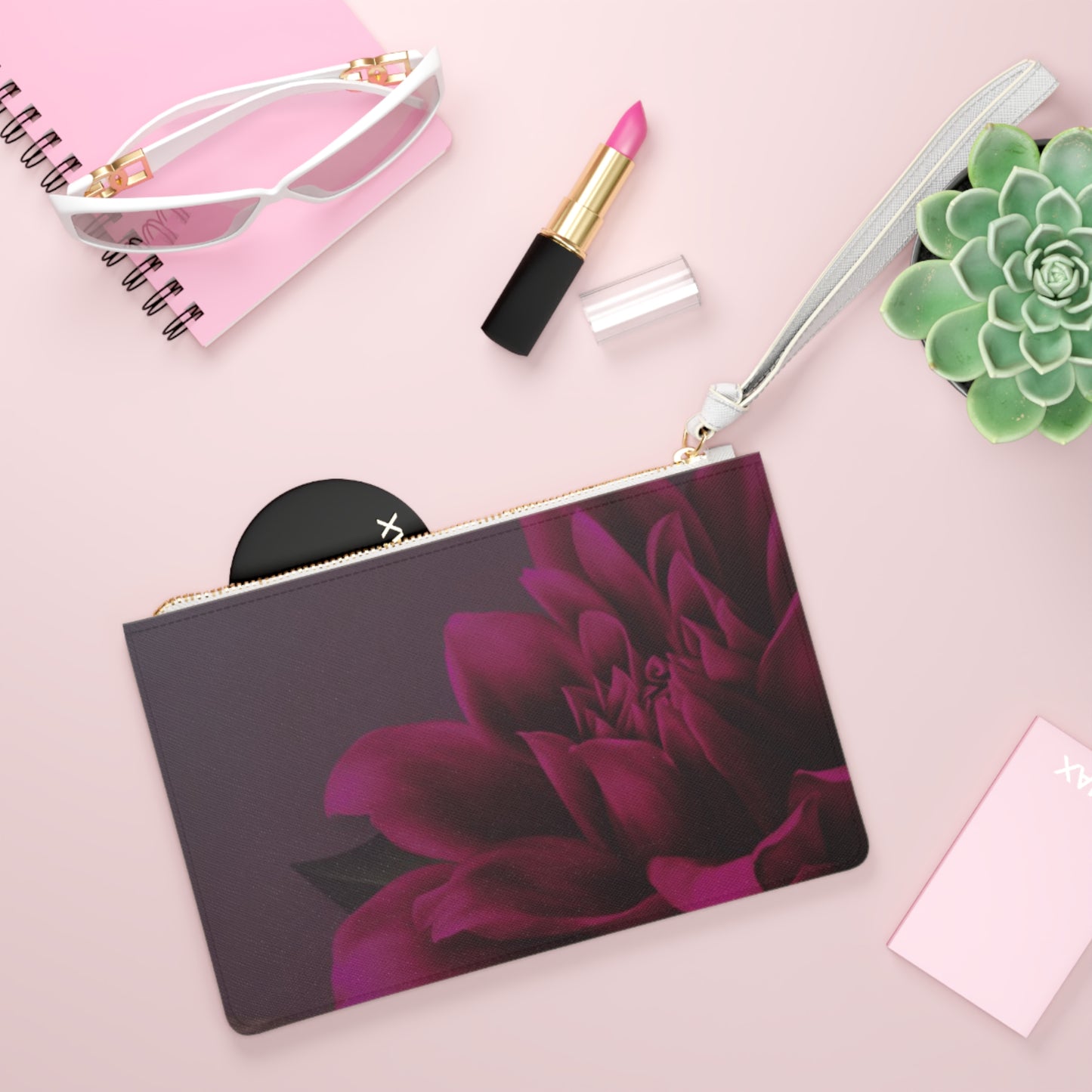 Magenta Dahlia Clutch Bag