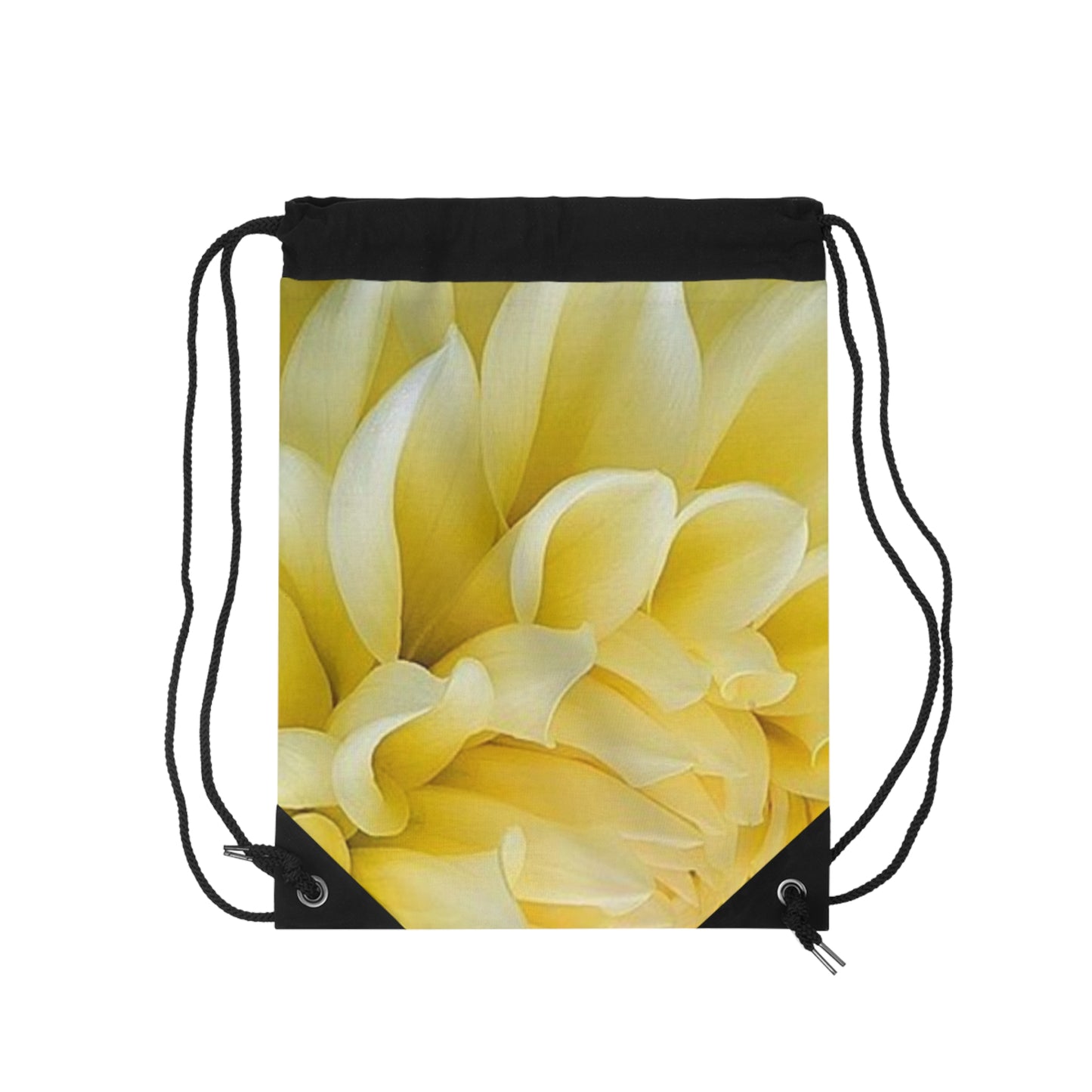 Yellow Dahlia Drawstring Bag