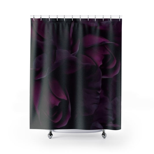 Dark Purple Floral Shower Curtain