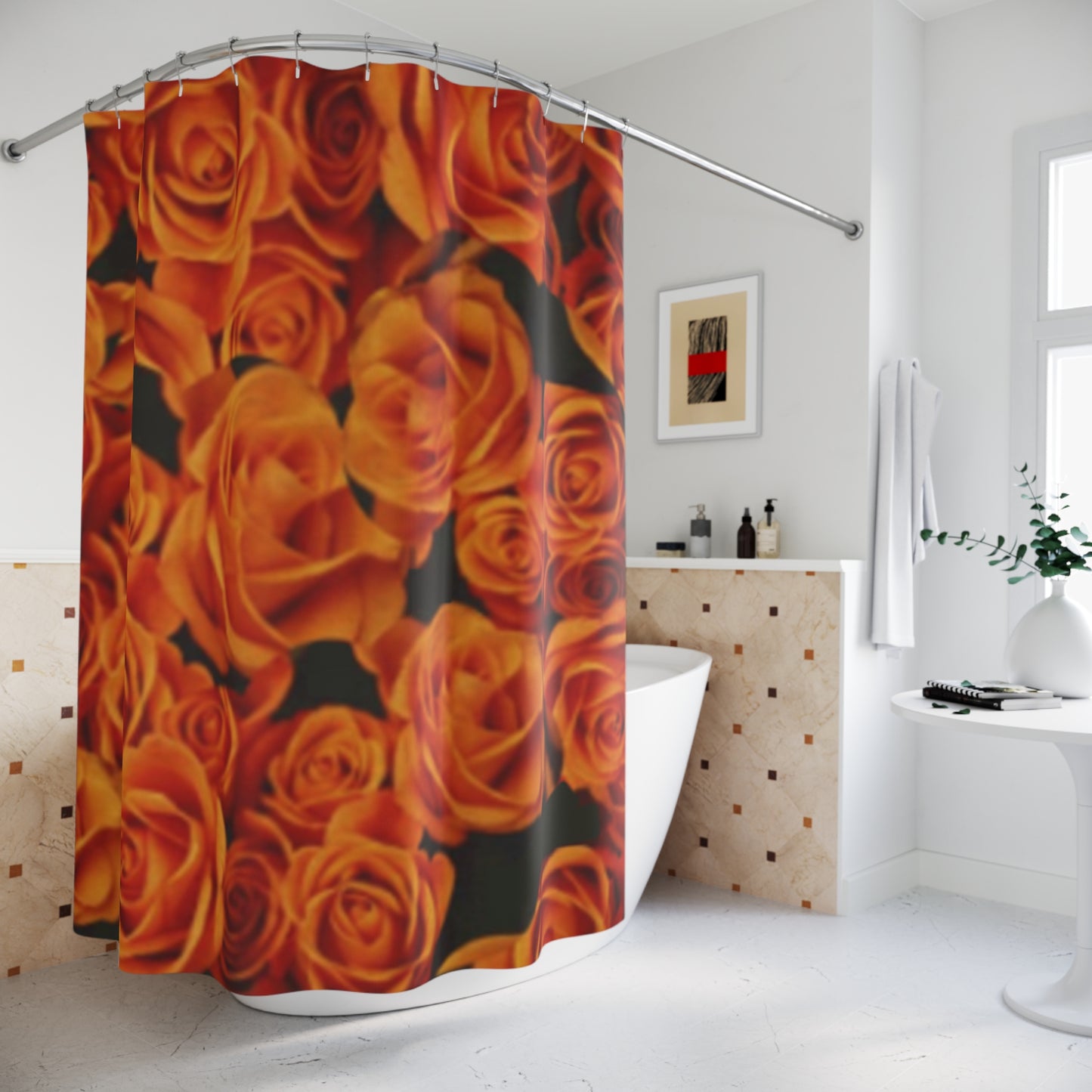 Orange Roses Shower Curtain