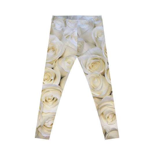 White Roses Casual Leggings