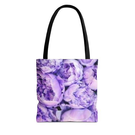 Purple Peony Square Tote Bag