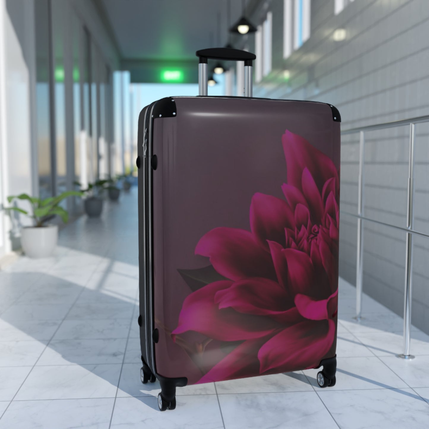 Magenta Dahlia Suitcase