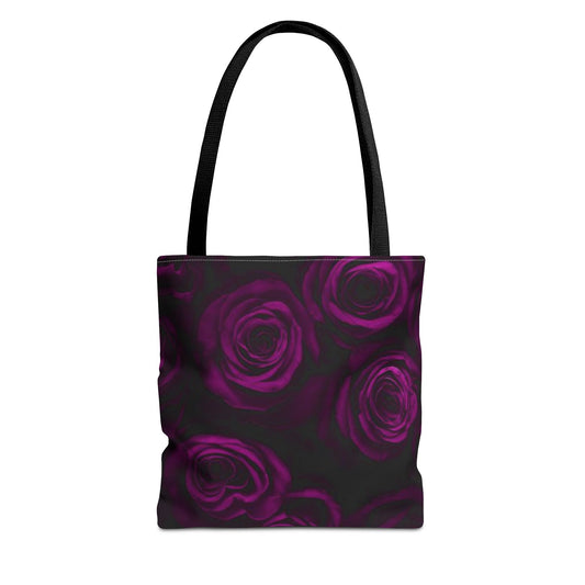 Dark Purple Roses Square Tote Bag