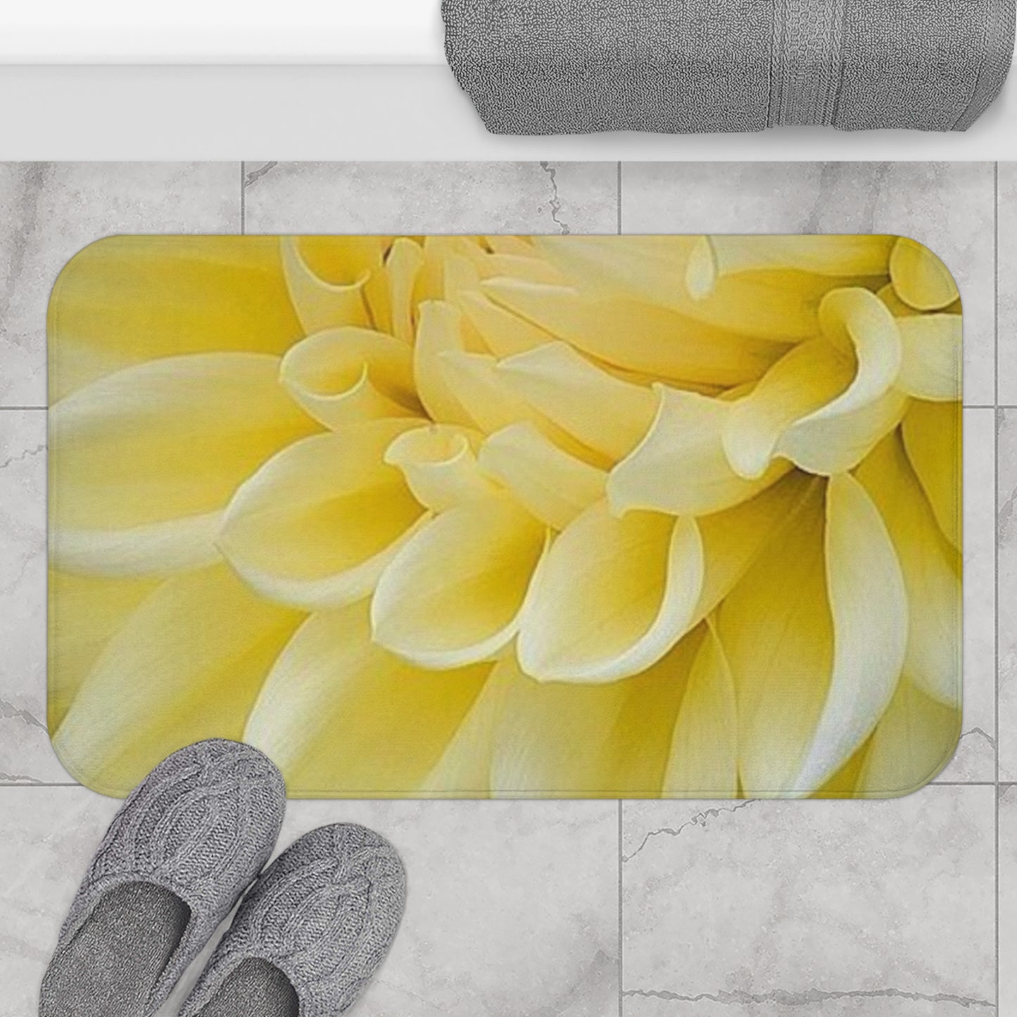 Yellow Dahlia Bath Mat