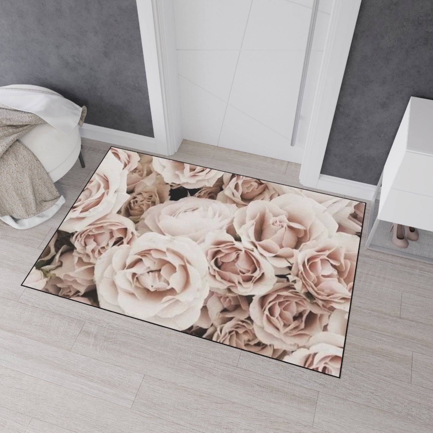 Light Pink Roses Heavy Duty Floor Mat