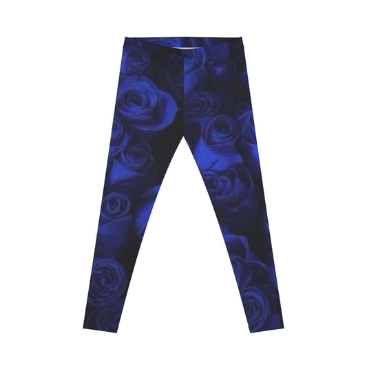 Dark Blue Roses Casual Leggings