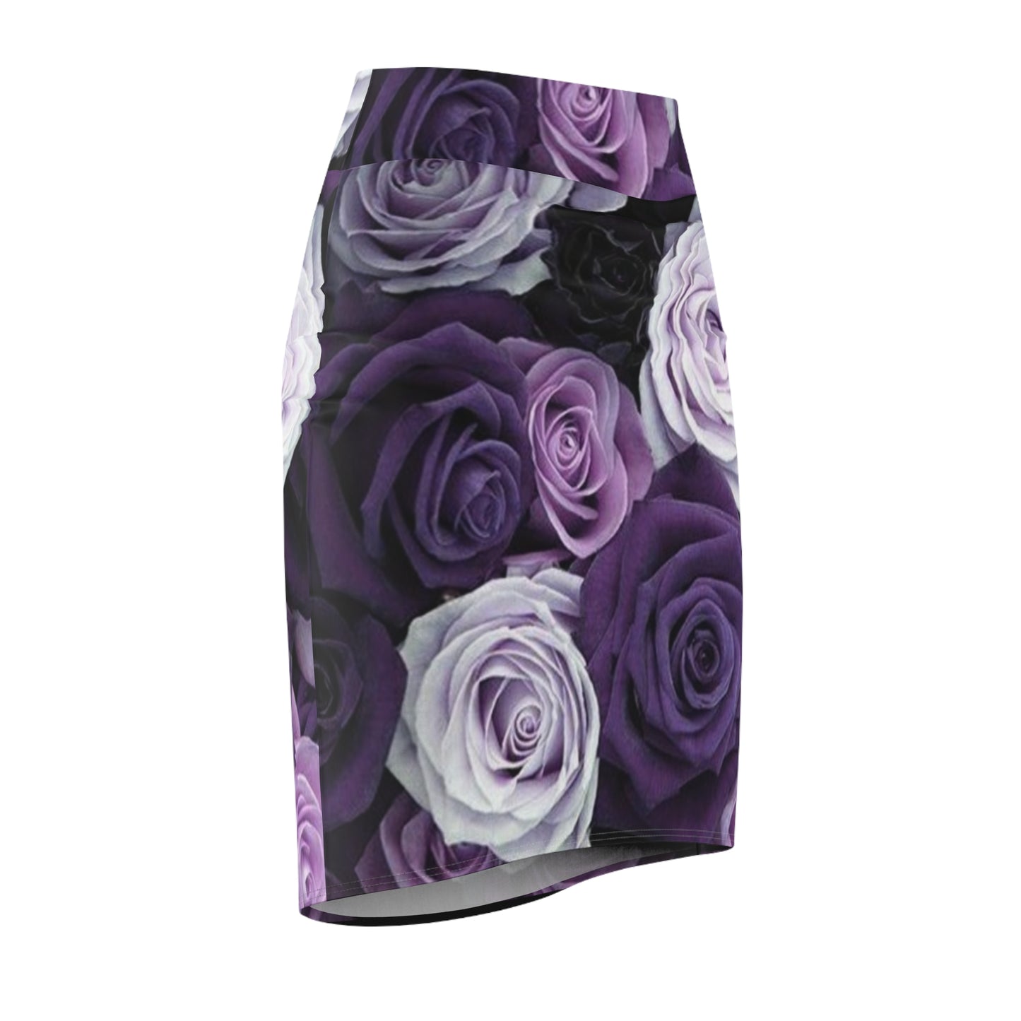 Purple Roses Pencil Skirt