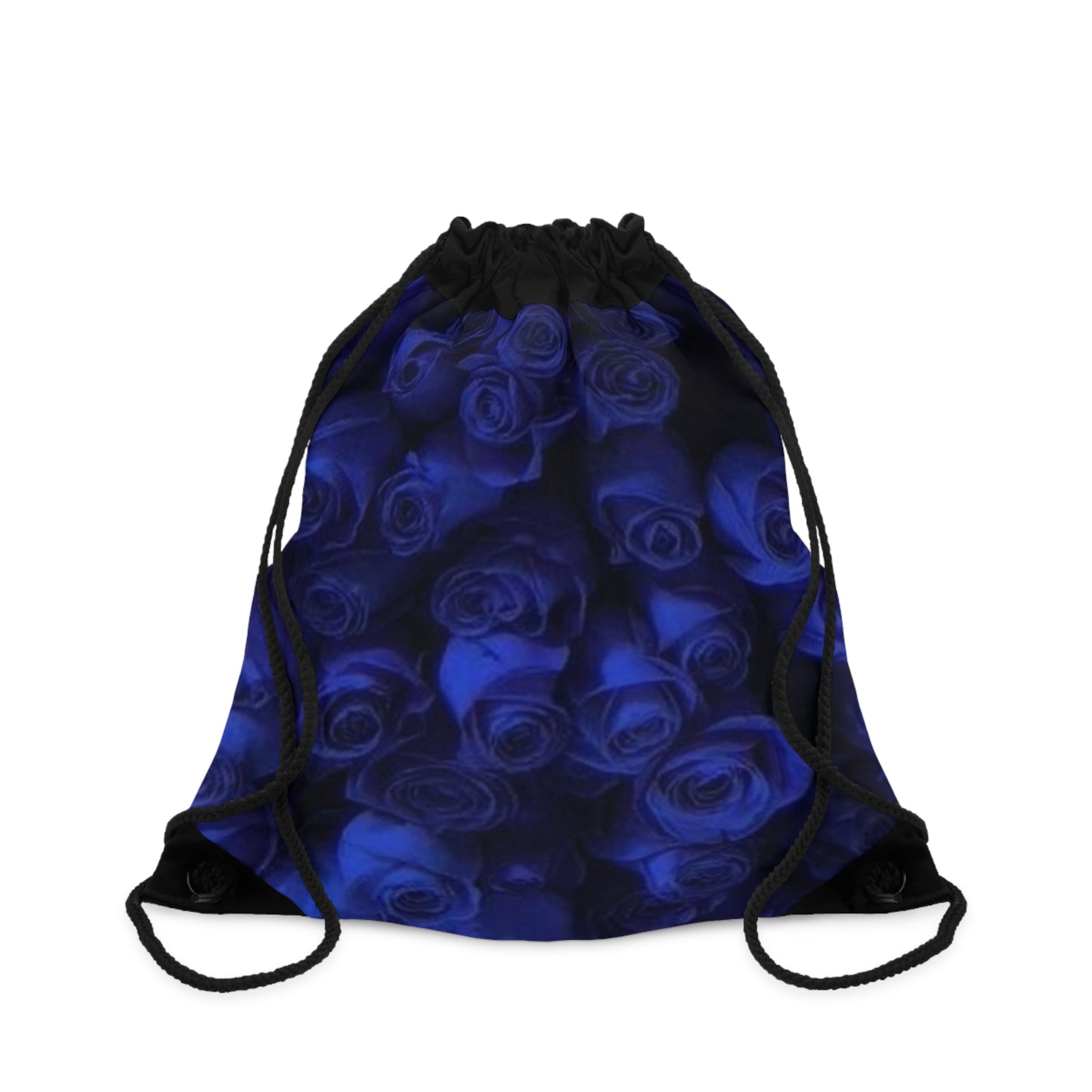 Dark Blue Roses Drawstring Bag