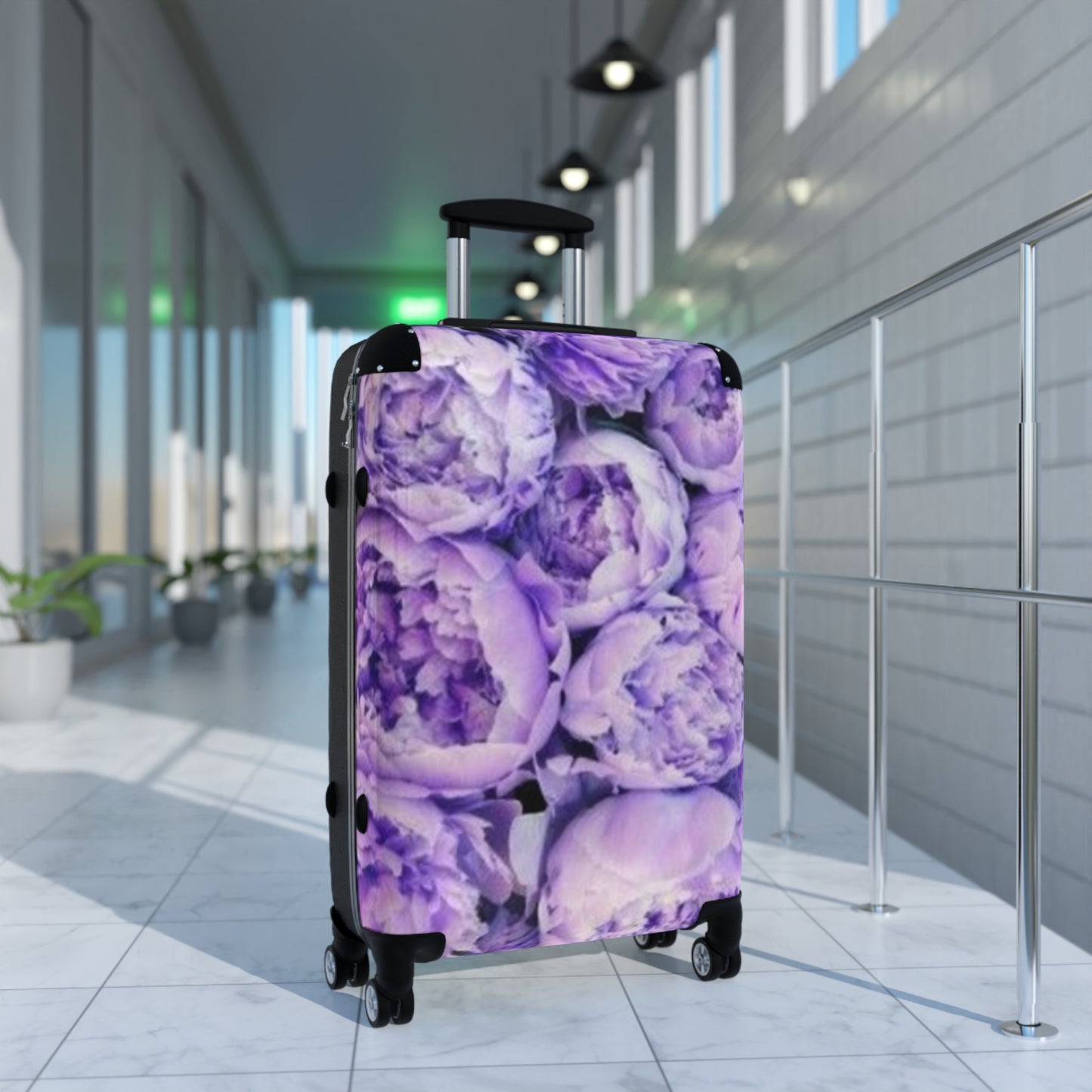 Purple Peony Suitcase