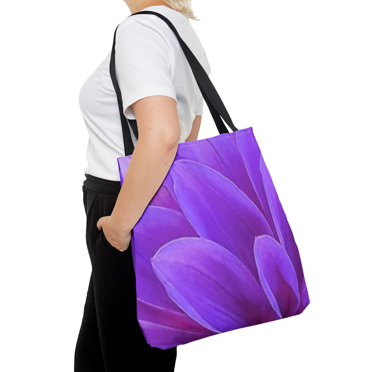 Purple Dahlia Square Tote Bag