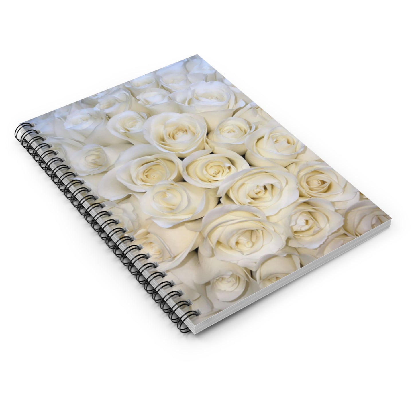 White Roses Spiral Notebook - Ruled Line