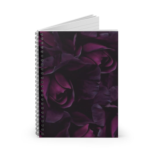 Dark Purple Floral Spiral Notebook - Ruled Line