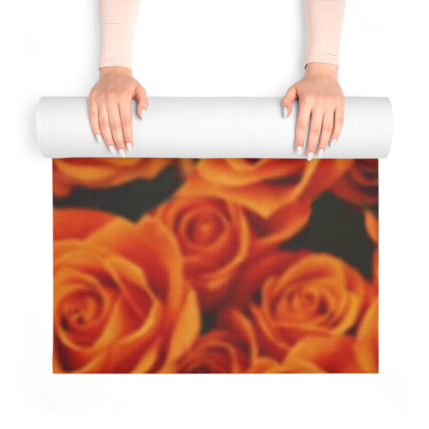 Orange Roses Exercise Mat