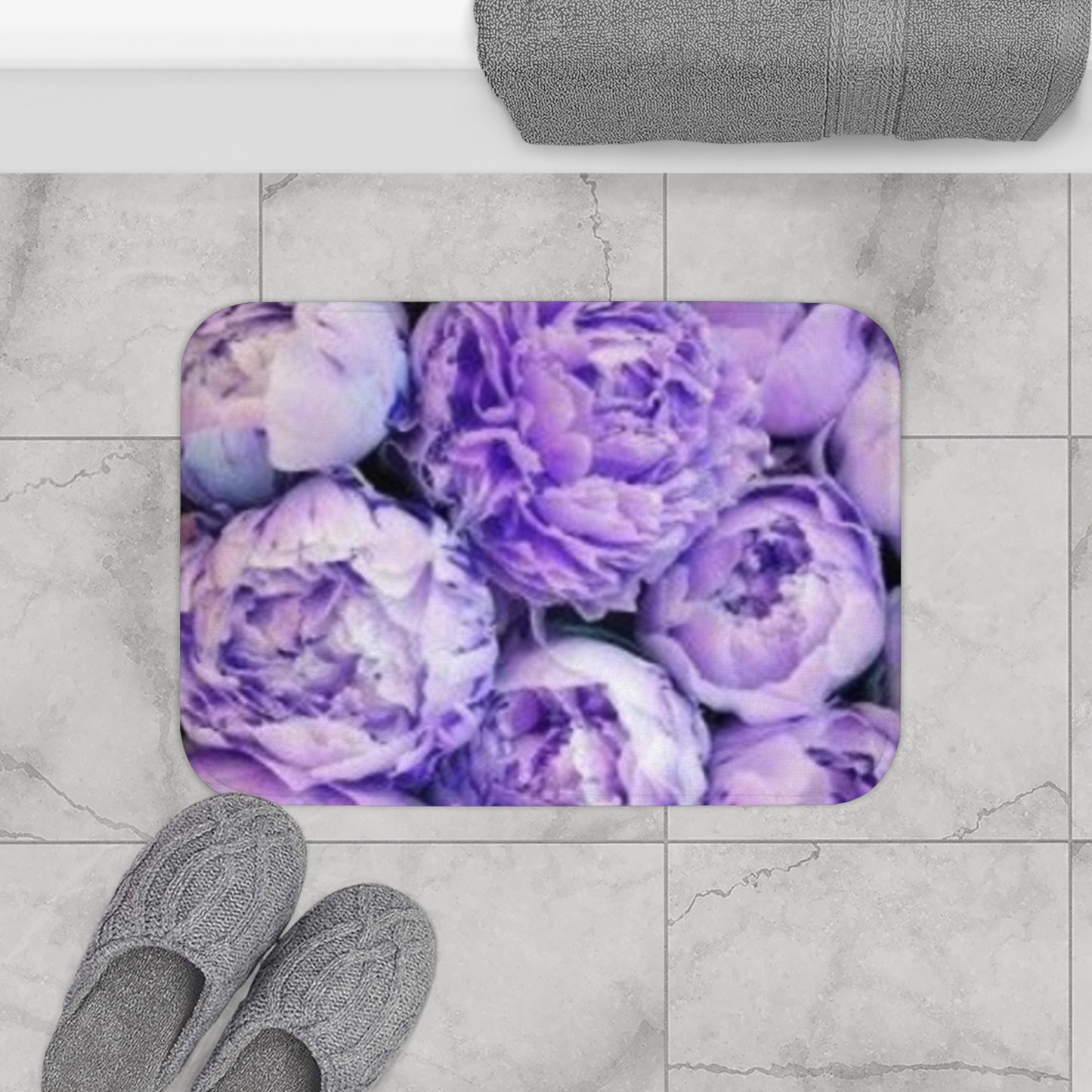 Purple Peony Bath Mat