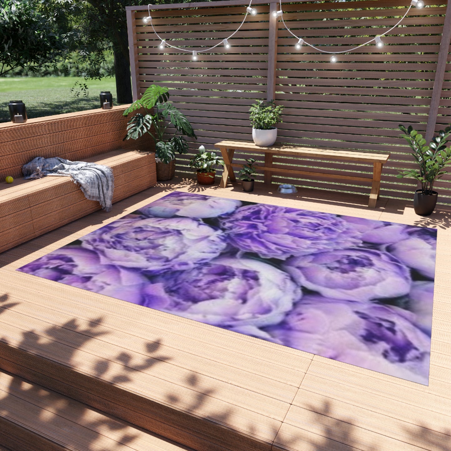 Purple Peony Outdoor Rug