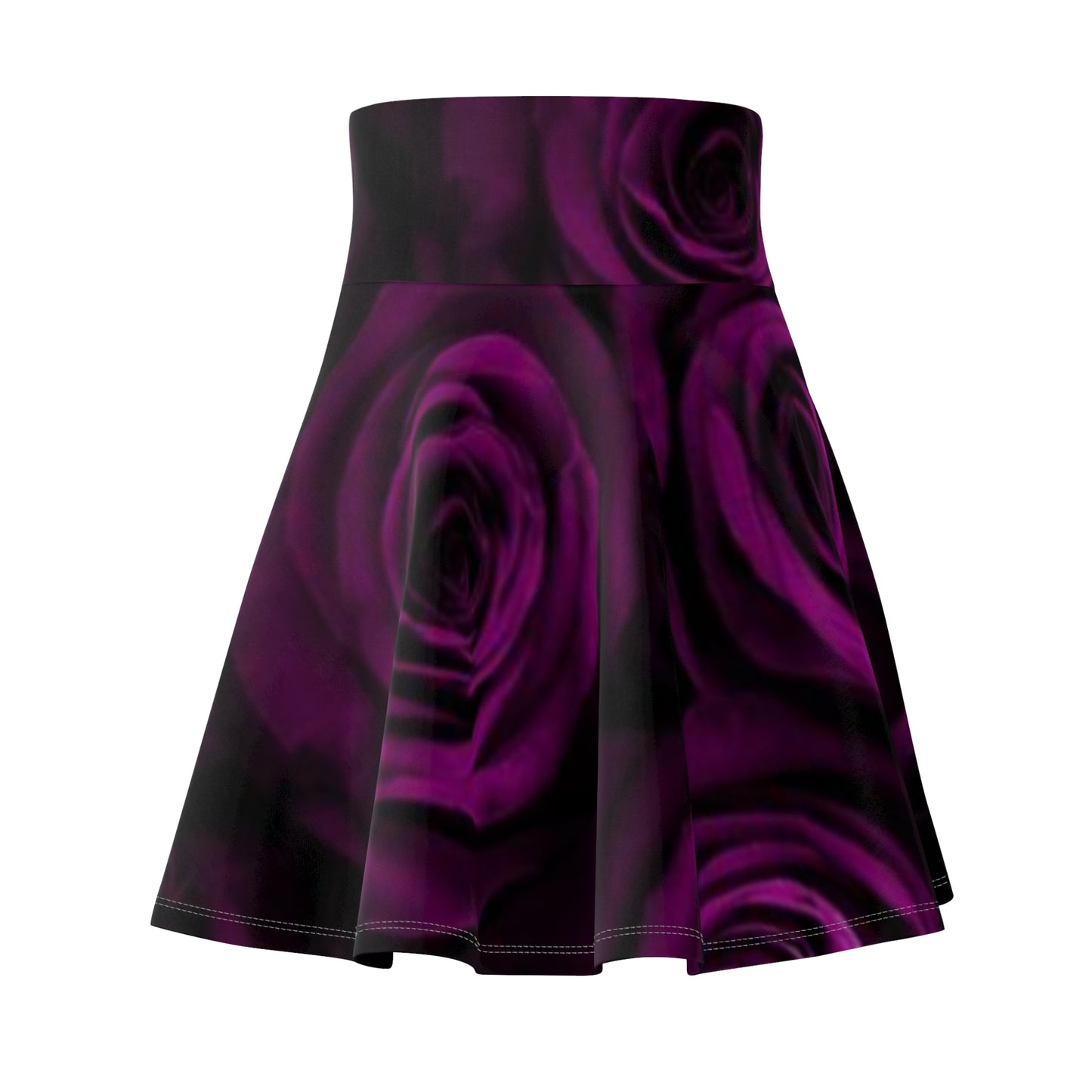 Dark Purple Roses Skater Skirt