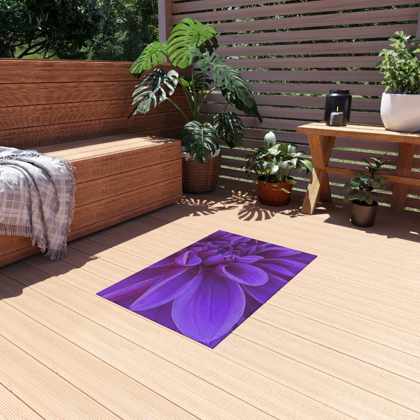 Purple Dahlia Outdoor Rug