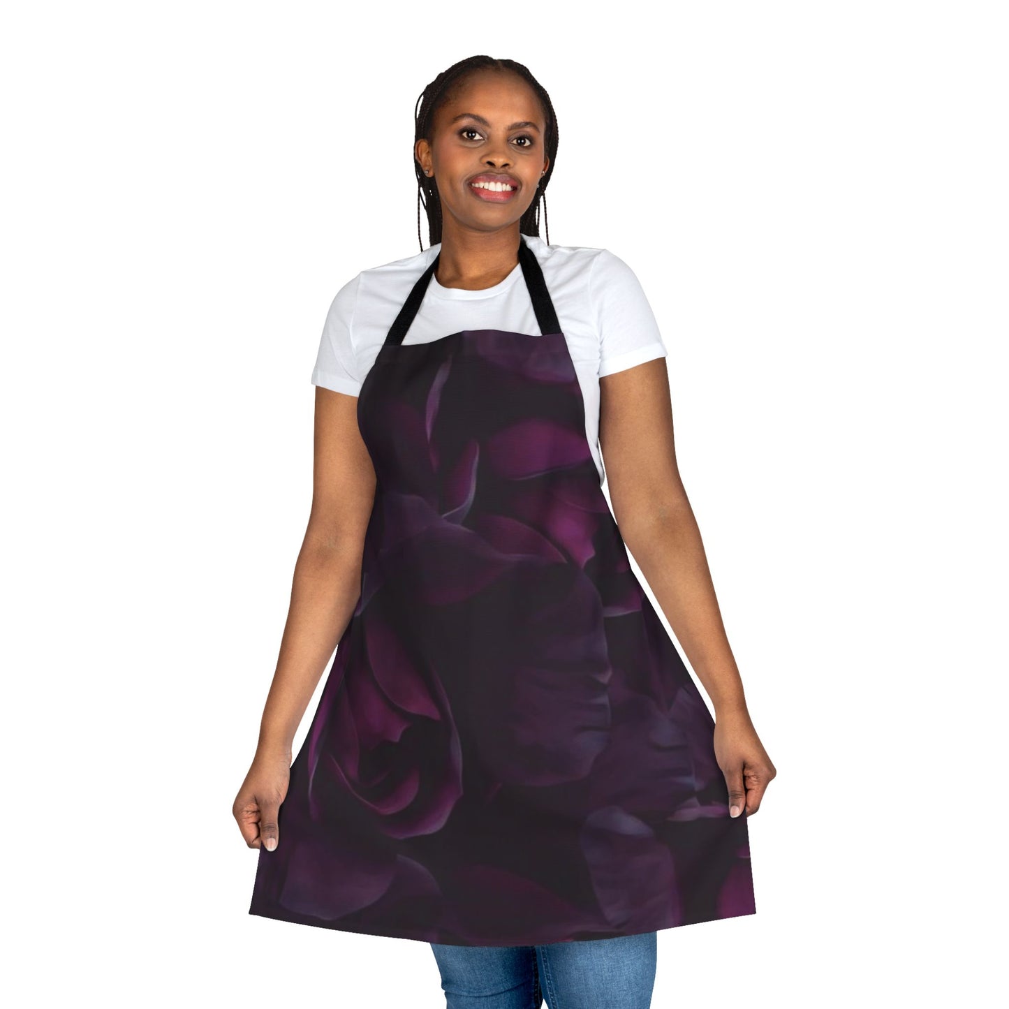 Dark Purple Floral Apron