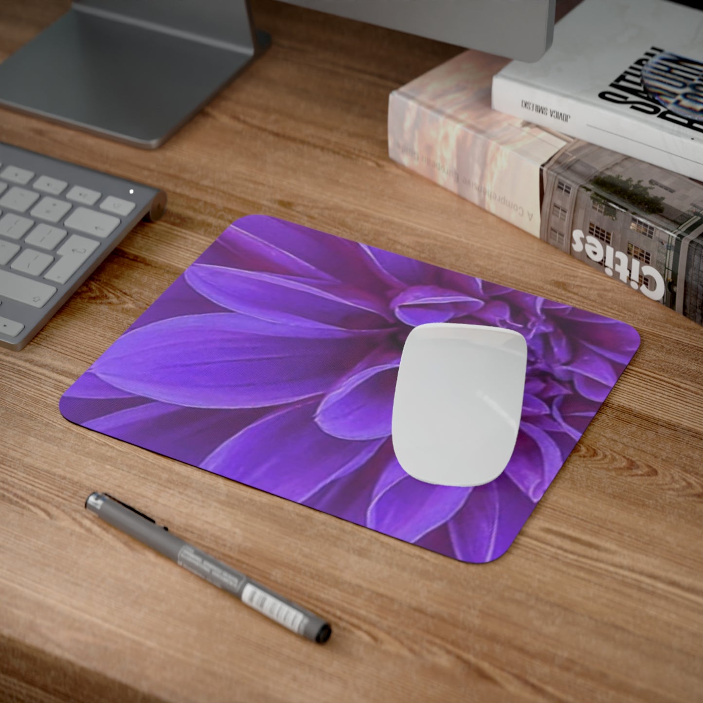 Purple Dahlia Desk Mouse Pad