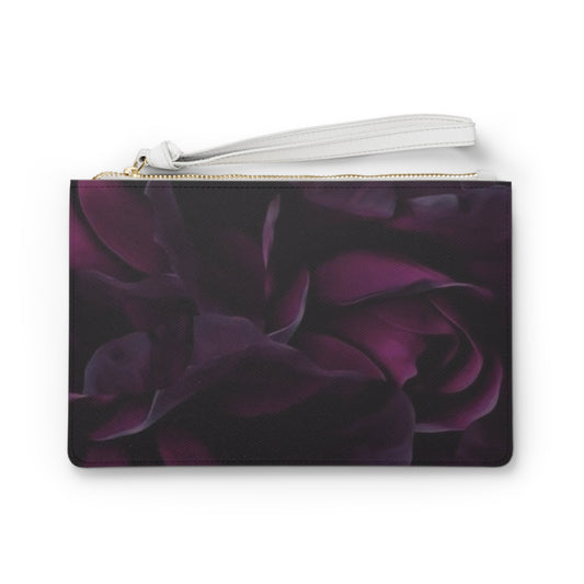 Dark Purple Floral Clutch Bag