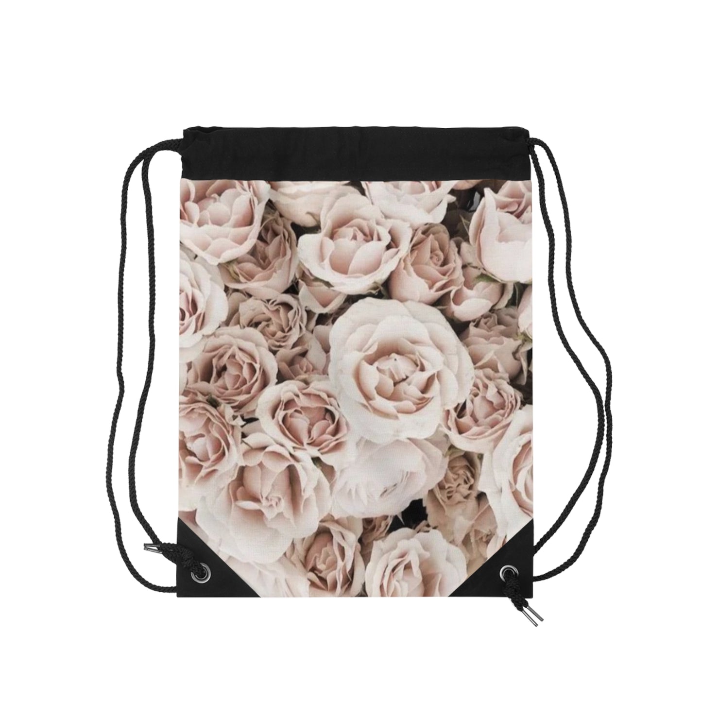 Light Pink Roses Drawstring Bag