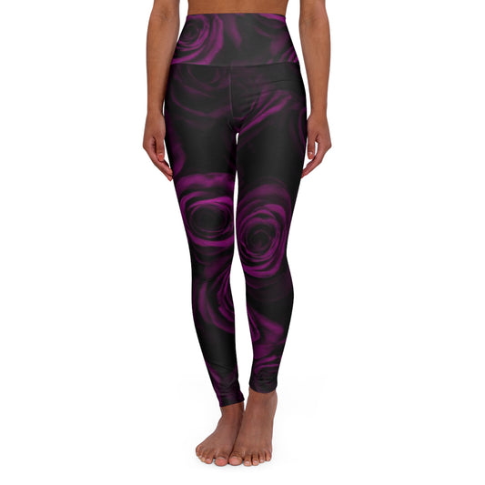 Purple Roses Exercise Leggings