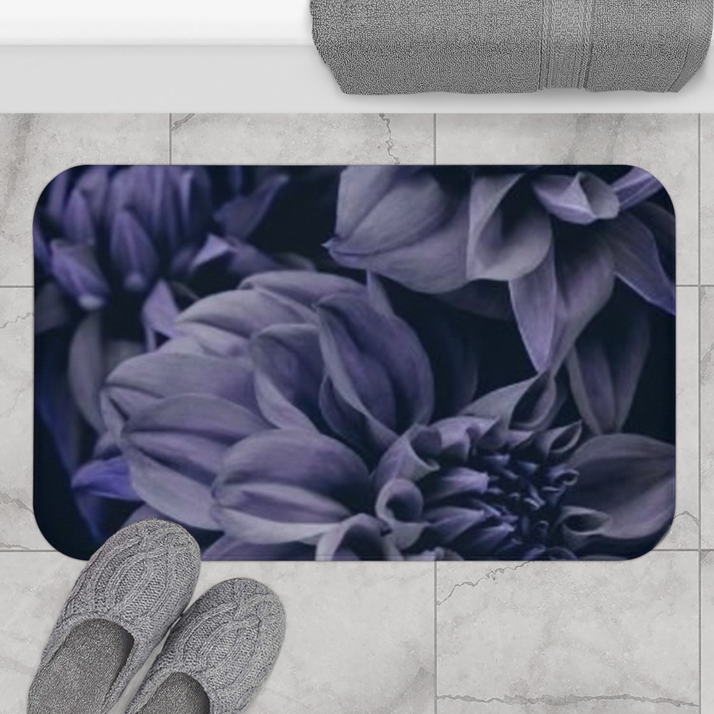 Blue Dahlia Bath Mat