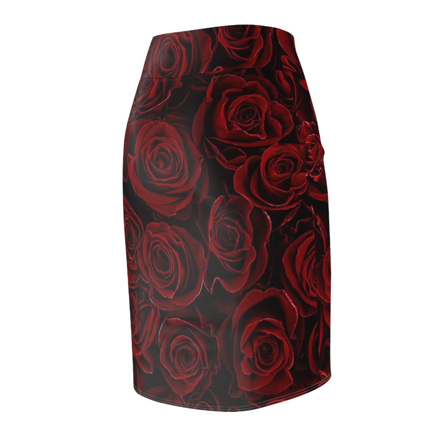 Red Roses Pencil Skirt