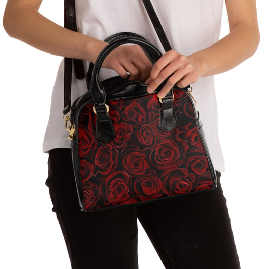 Red Roses Shoulder Handbag