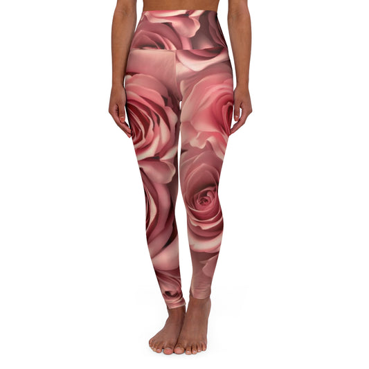 Pink Roses  Exercise Leggings