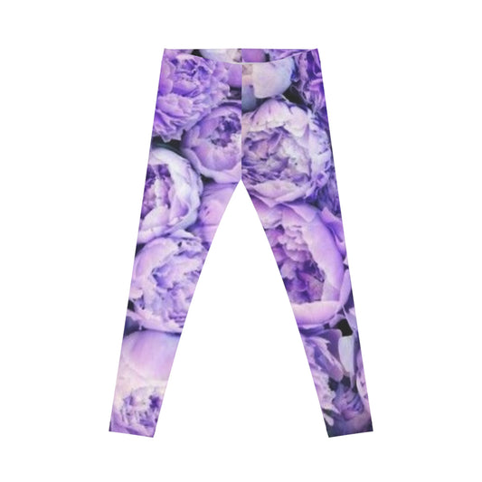 Purple Peony Casual Leggings