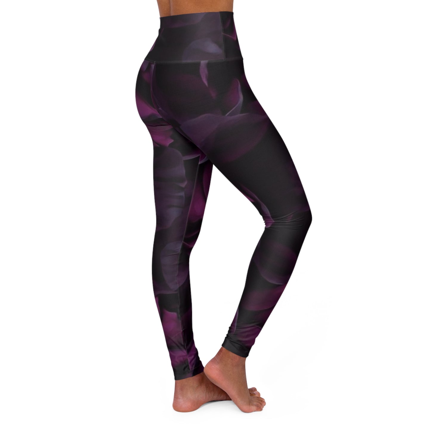 Dark Purple Floral Exercise Leggings