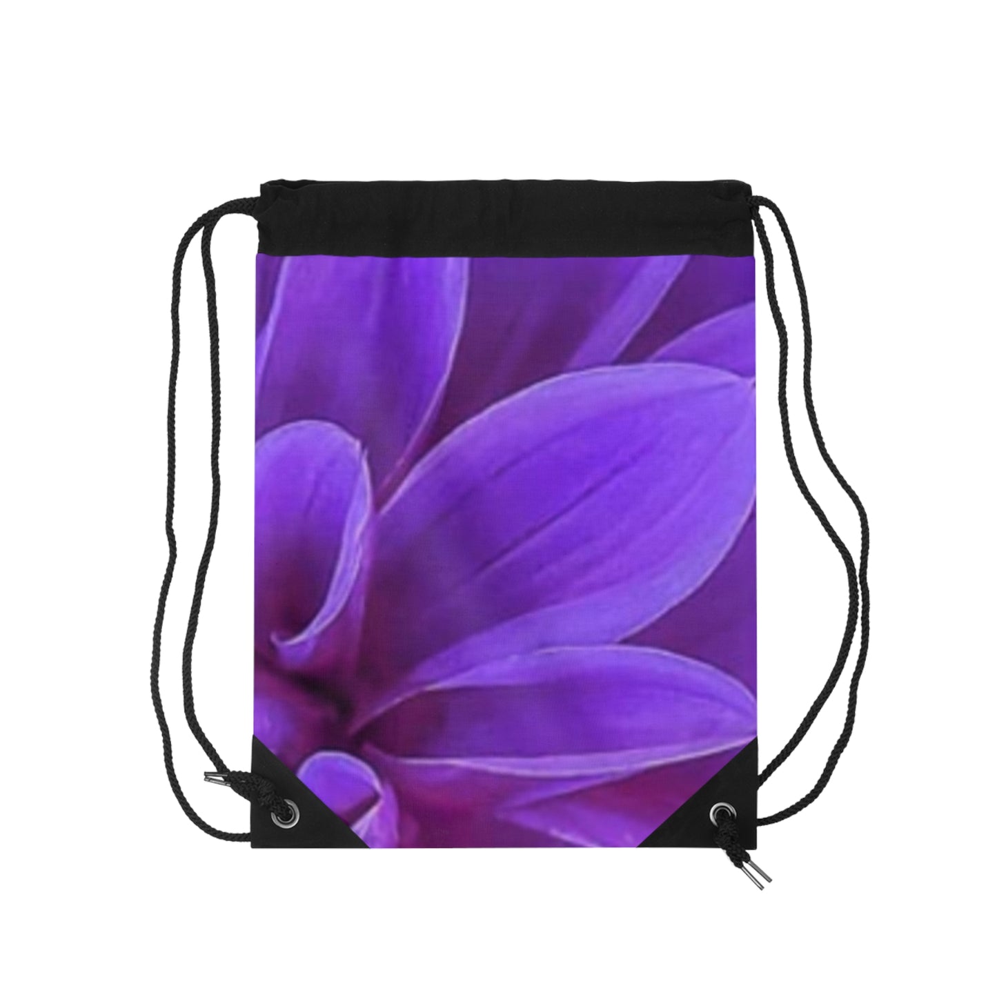 Purple Dahlia Drawstring Bag