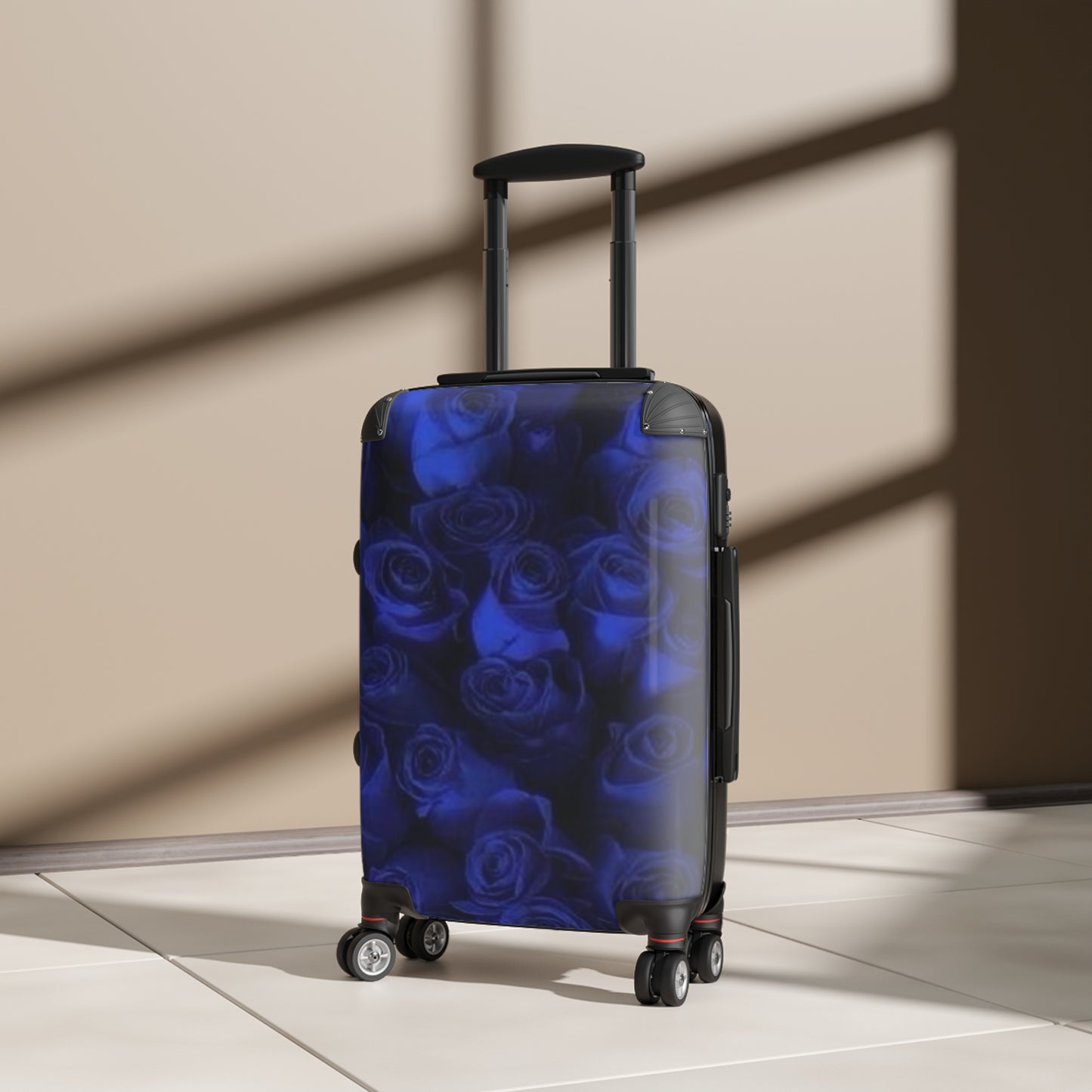 Dark Blue Roses Suitcase