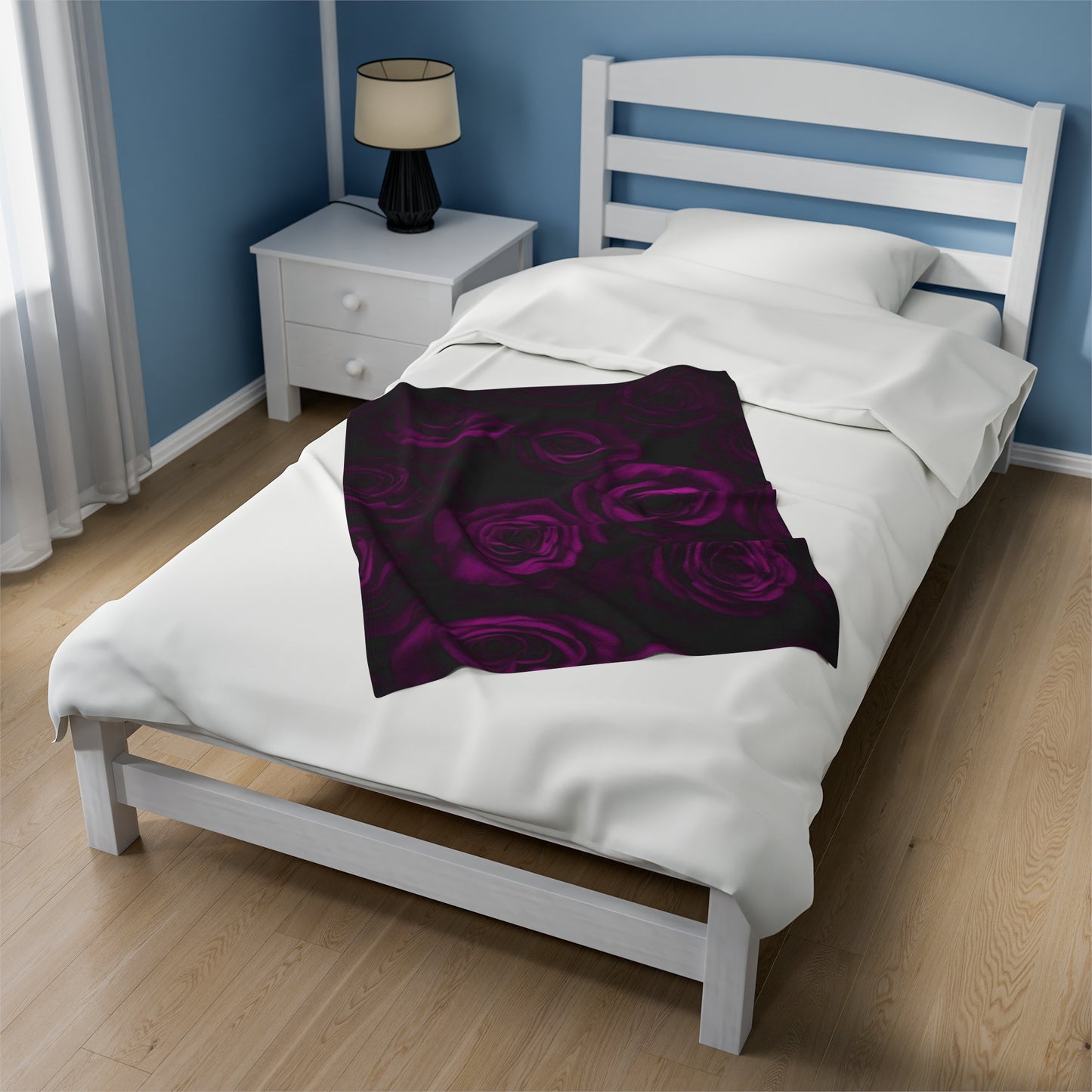 Dark Purple Roses Blanket