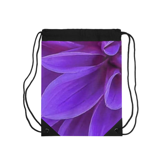 Purple Dahlia Drawstring Bag