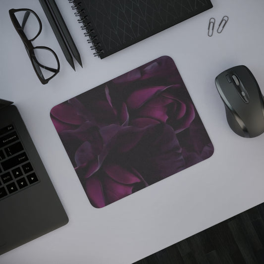 Dark Purple Floral Desk Mouse Pad