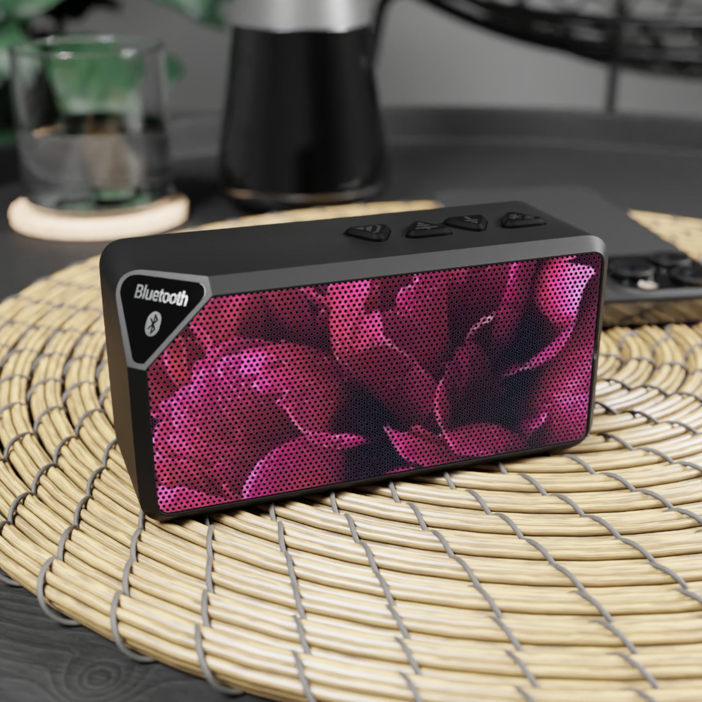 Magenta Floral Bluetooth Speaker