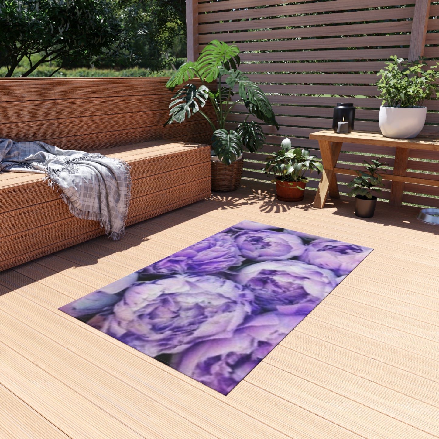 Purple Peony Outdoor Rug