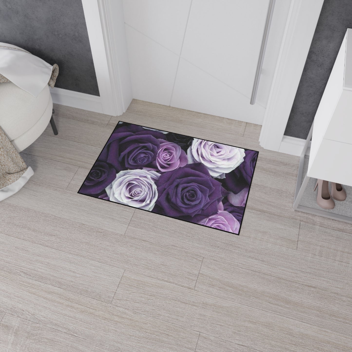 Purple Roses Heavy Duty Floor Mat