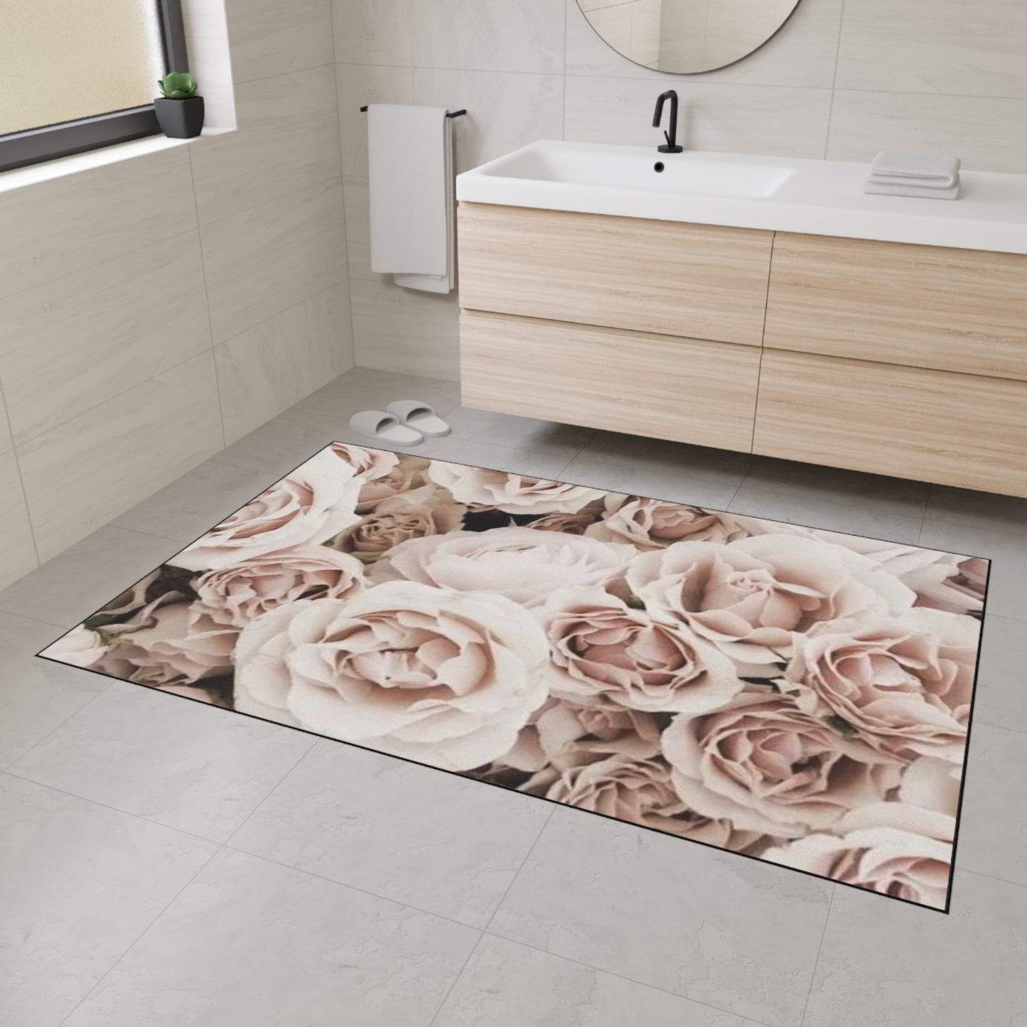 Light Pink Roses Heavy Duty Floor Mat