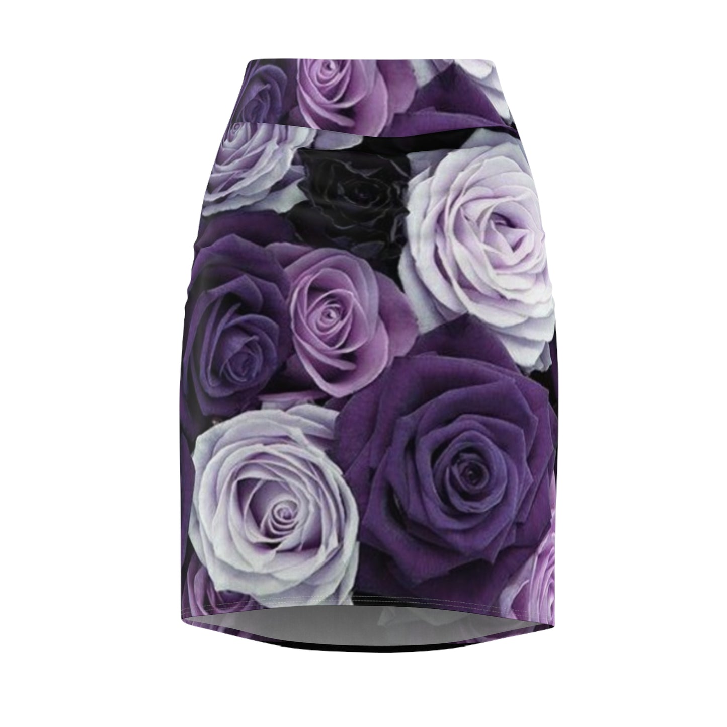 Purple Roses Pencil Skirt