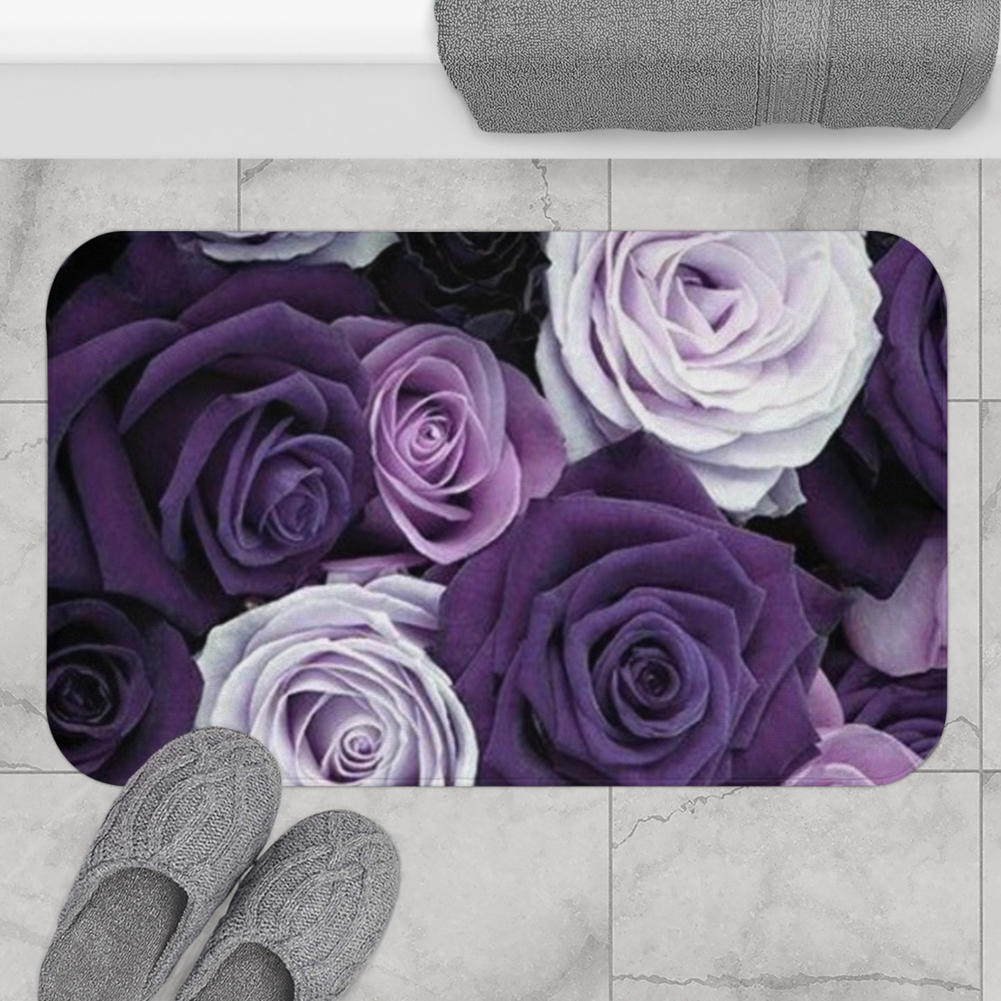 Purple Roses Bath Mat