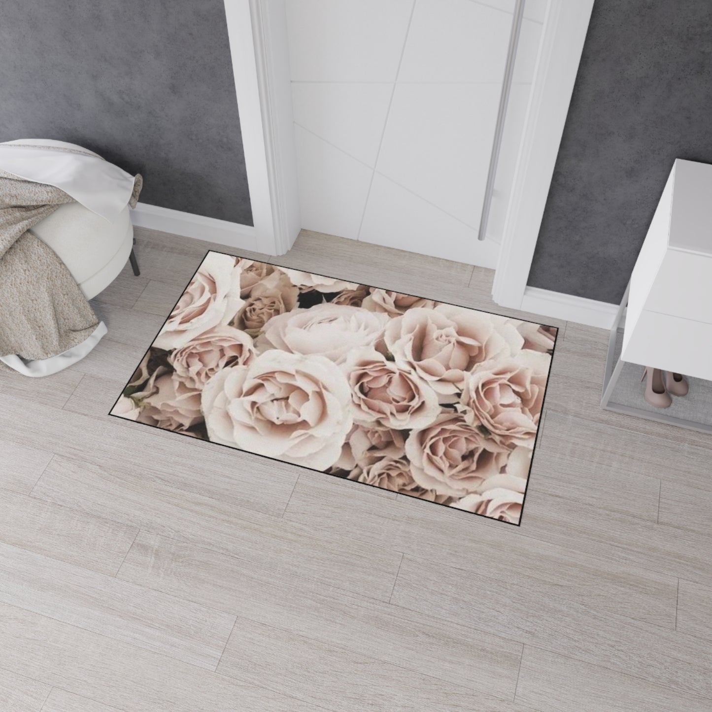 Light Pink Roses Heavy Duty Floor Mat