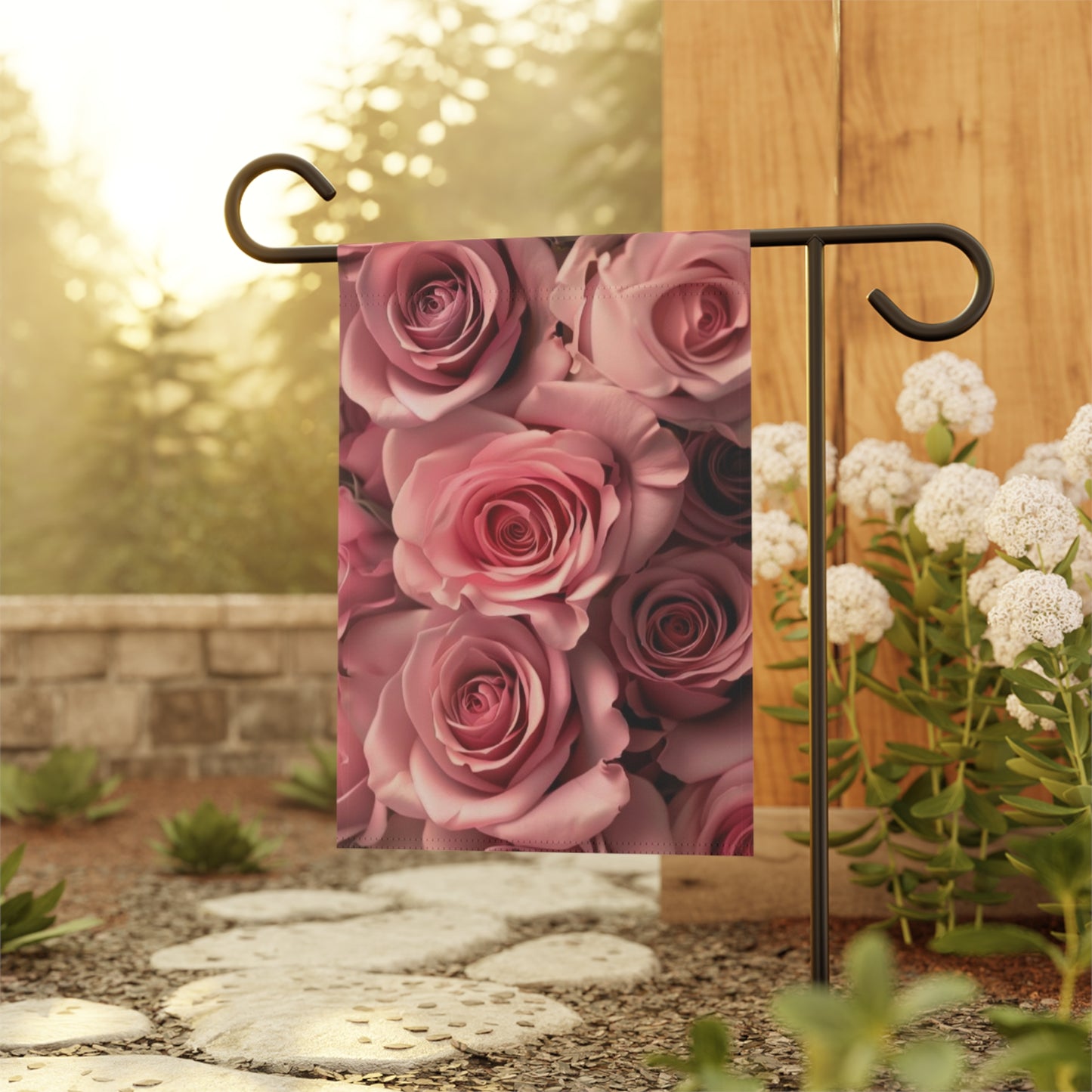 Pink Roses Garden & House Banner